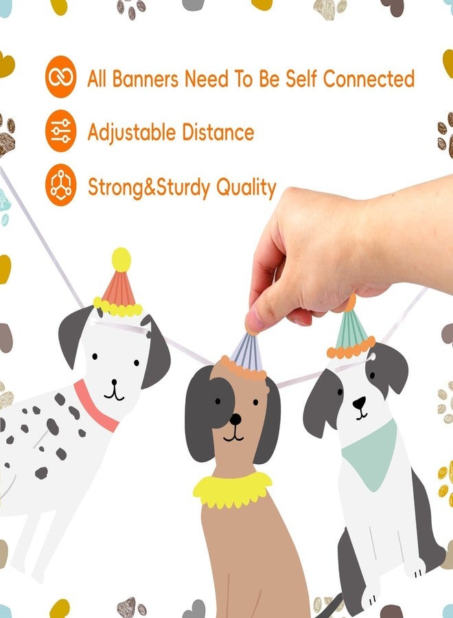 Aufee Dog Themed Happy Birthday Decoration Colorful Dog Party Backup Banner for Dogs 1st 2nd 3rd Birthday Decoration, Animal Themed Party,Livingrom Bedroom Centerpieces Decor - Image 3